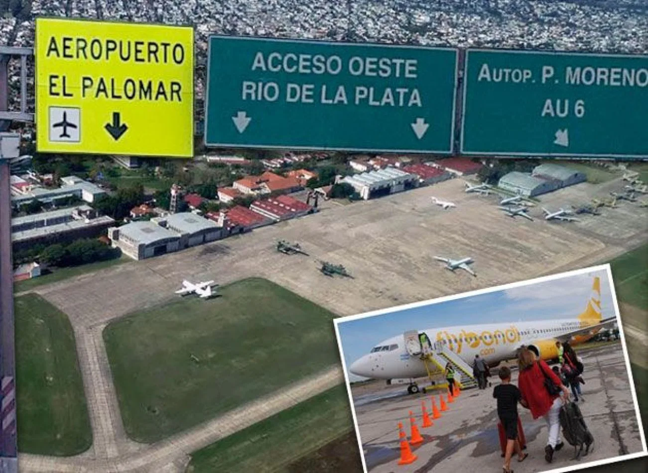 Por la llovizna, el aeropuerto El Palomar cesó sus actividades y la empresa debió suspender algunos de sus servicios.