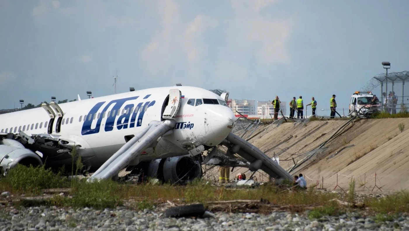 El avión que se despitó en Sochi.