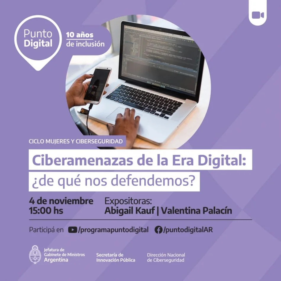 El Municipio de Río Grande invita a la comunidad a participar de un nuevo encuentro virtual en el marco del Ciclo “Mujeres y Ciberseguridad”.