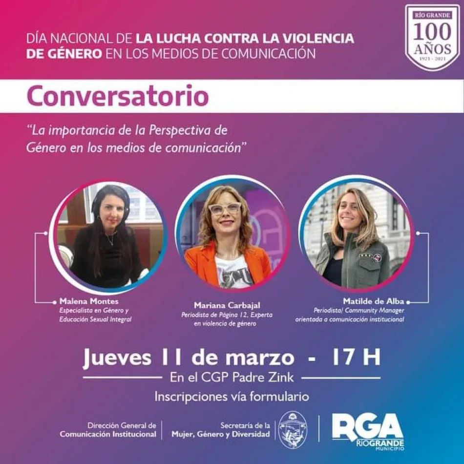 Se agotaron las inscripciones para el conversatorio sobre perspectiva de género en los medios