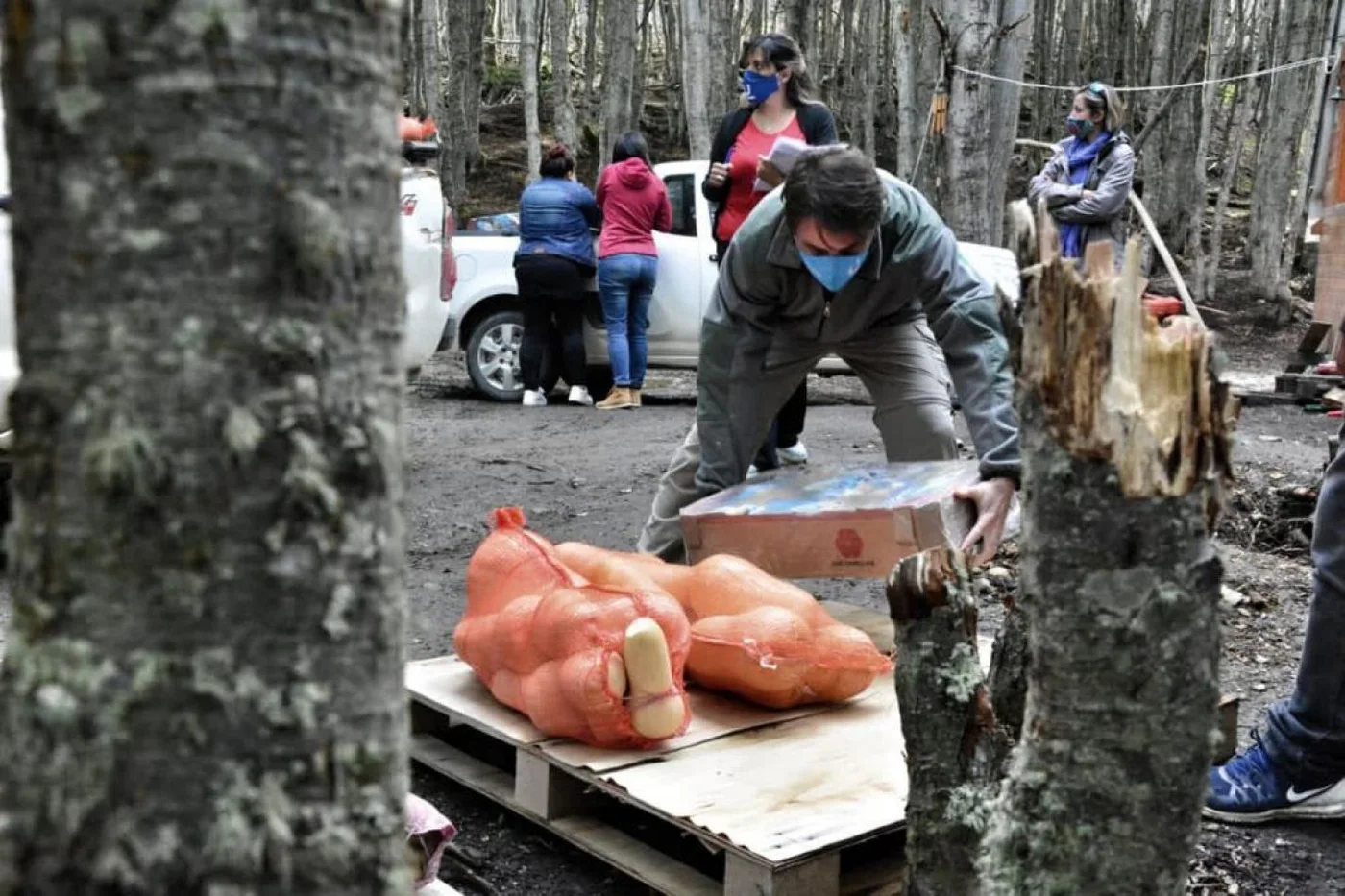 Entrega de alimentos.
