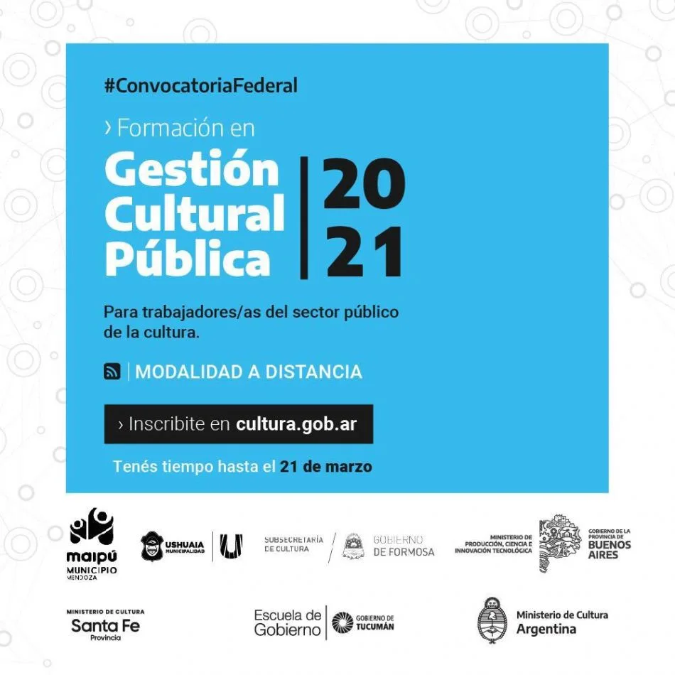 Se extiende la convocatoria al programa de Formación en Gestión Cultural