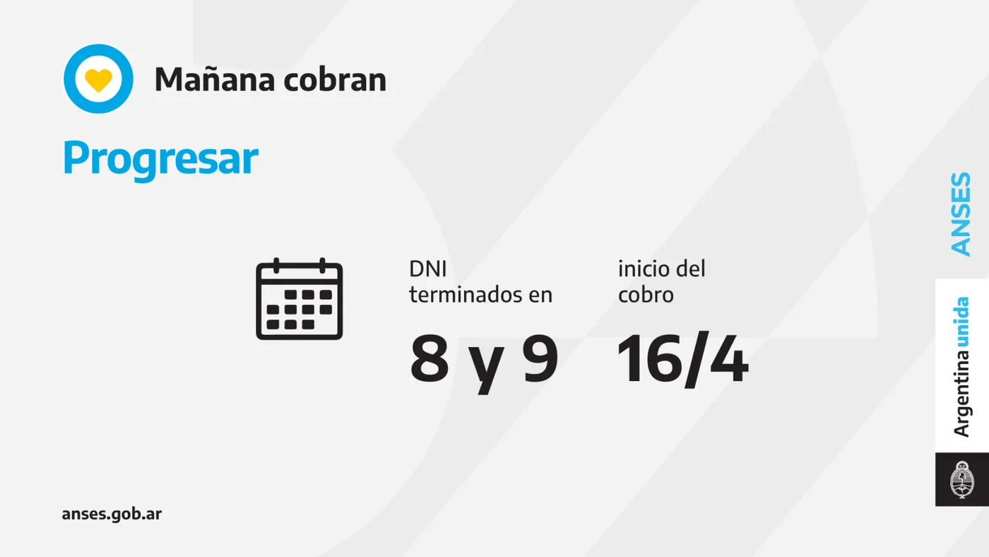 Calendario de pago para el día viernes 16 de abril del 2021