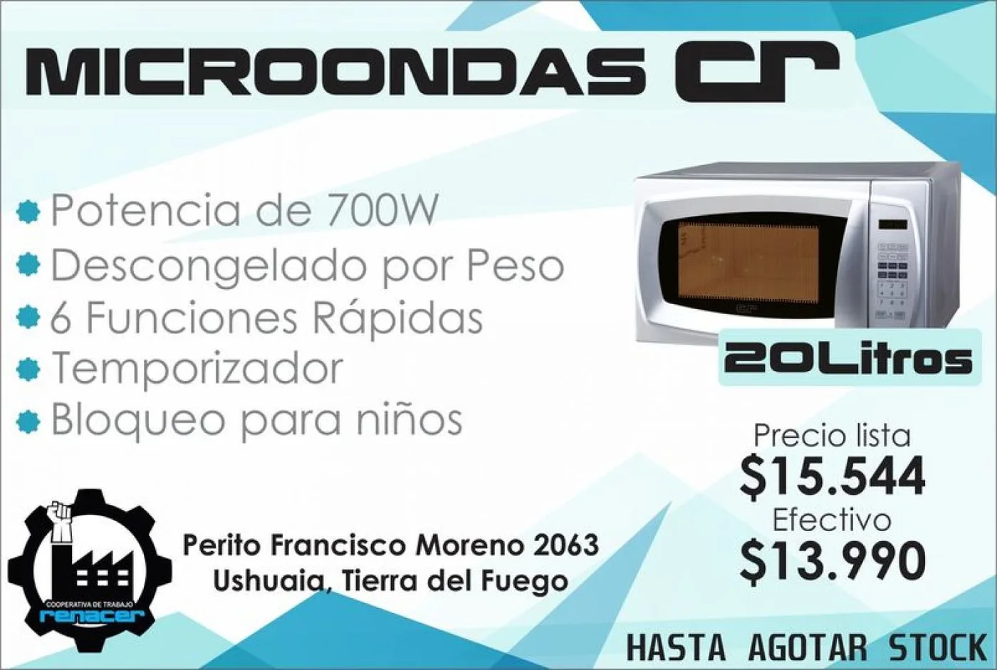 Renacer realizará una venta directa de sus productos en Río Grande
