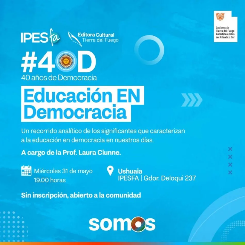 Realizarán una charla debate denominada Educación en democracia