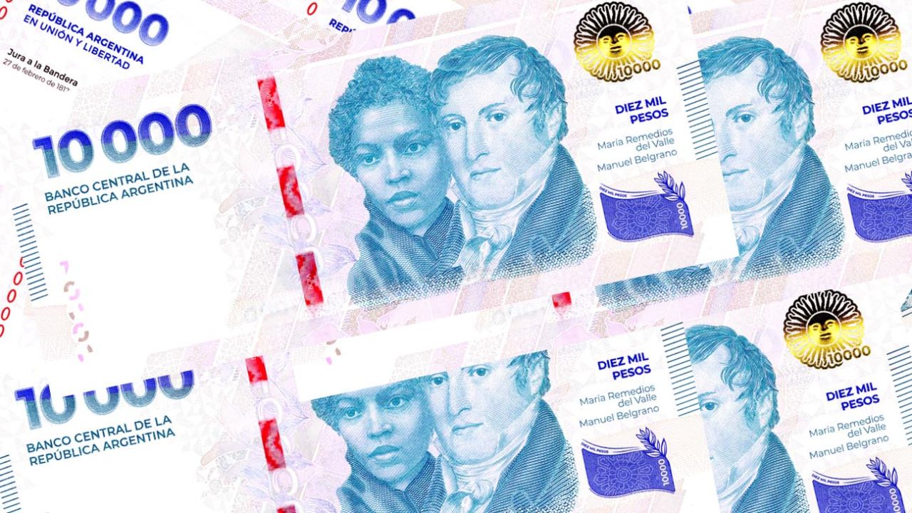 El Banco Central de Argentina lanzó el billete de 10.000 pesos