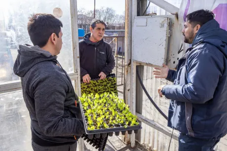 El Municipio de Río Grande entregó plantines para fortalecer el vivero del colegio EMEI