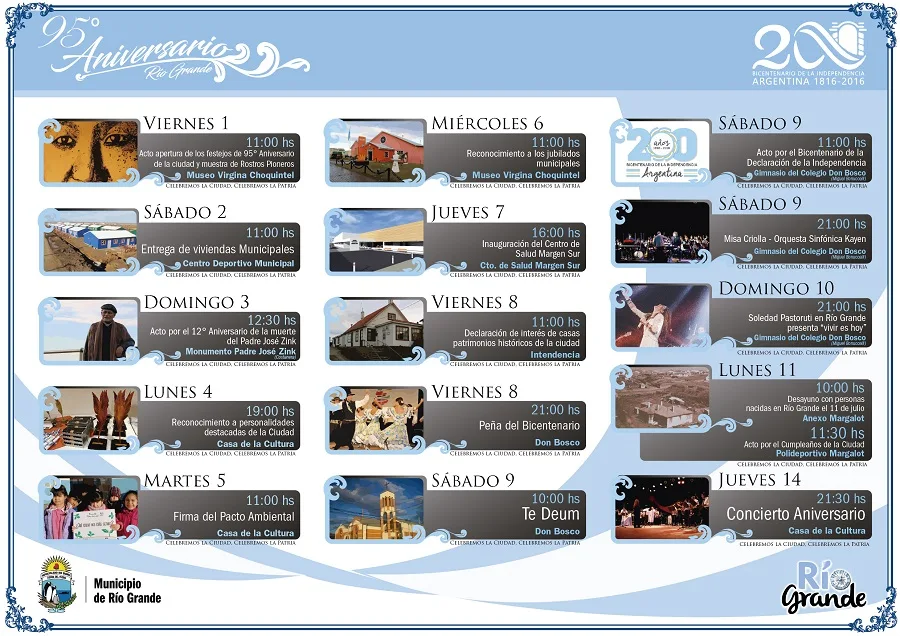 Todo listo para conmemorar un nuevo aniversario de Río Grande