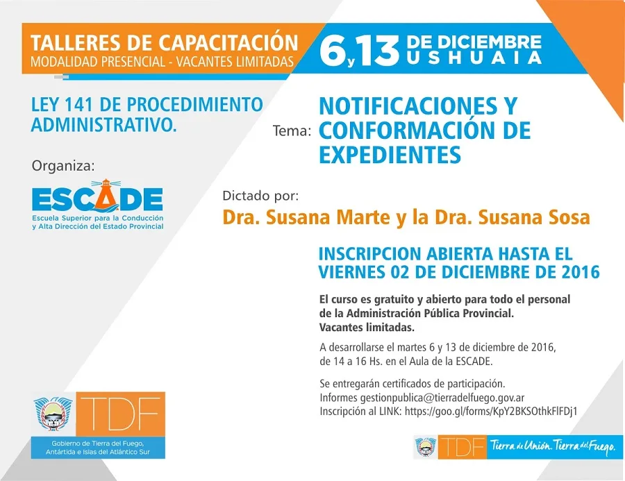 Escade: Talleres de capacitación sobre la Ley 141 de Procedimiento Administrativo