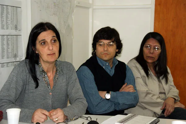 De María, Raimbault y Deheza, durante la conferencia de prensa.