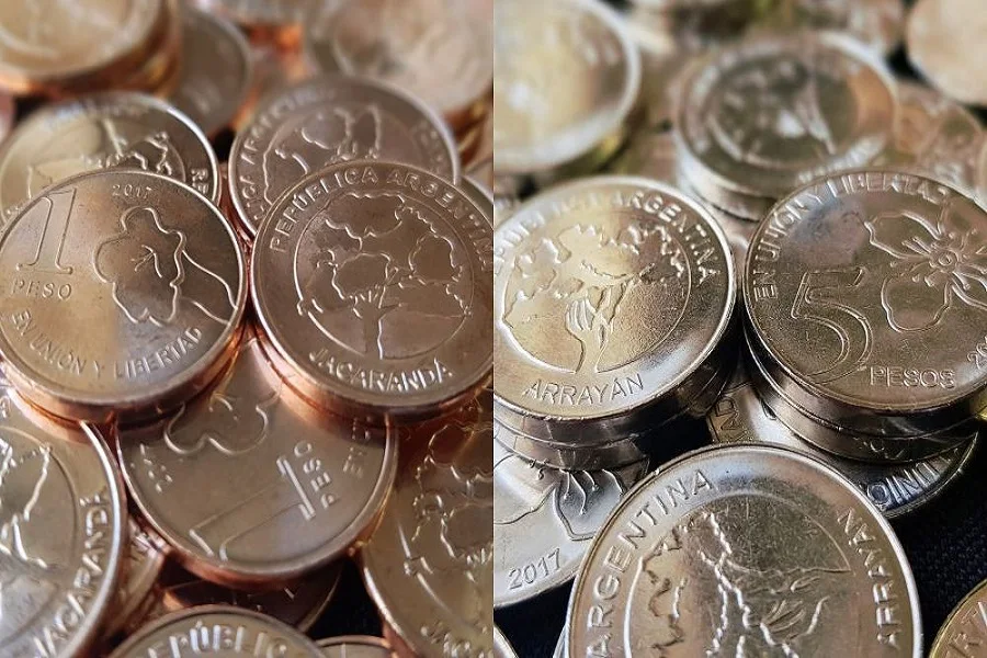 Entran en circulación las nuevas monedas de $ 1 y $ 5, con imágenes de árboles