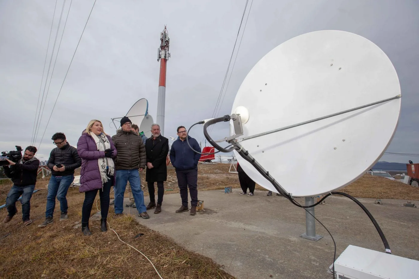 Telepuerto satelital que dispara la señal televisiva al satélite Arsat 1, ubicado a más de 35000 kms de la tierra