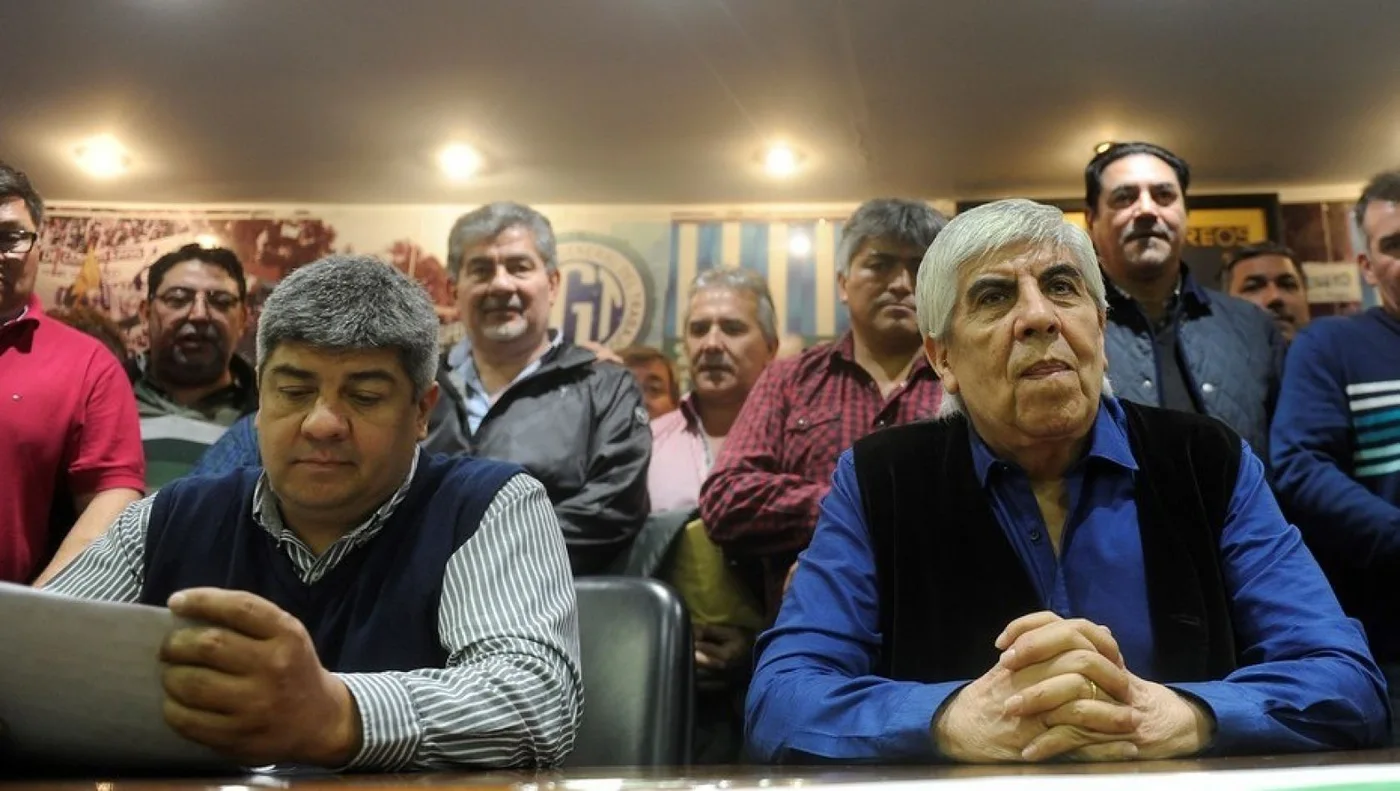 Pablo y Hugo Moyano en la sede del Sindicato de Camioneros. Foto: Alfredo Martínez.