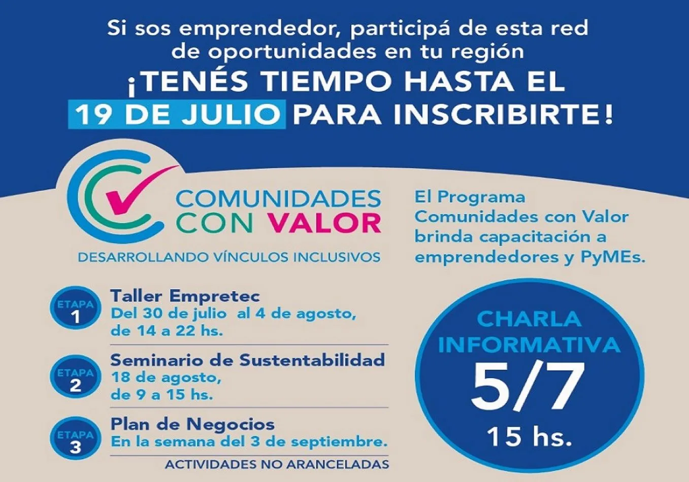 Se lanzó el programa Comunidades con Valor