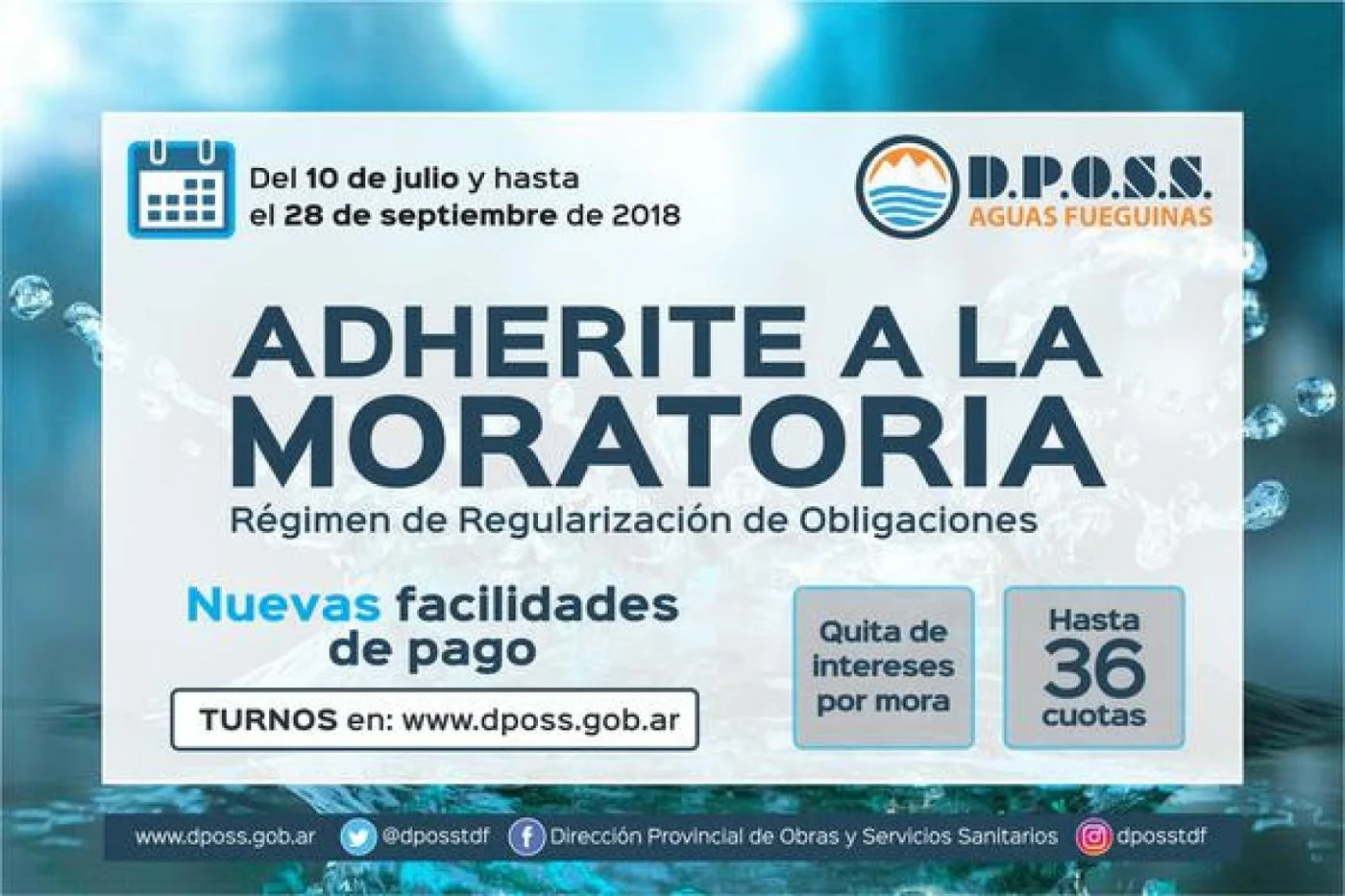 Dposs lanza nueva moratoria de cancelación de deudas