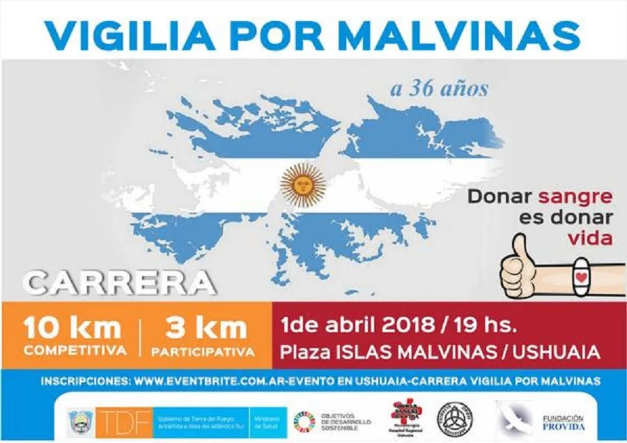 La Carrera Vigilia por Malvinas promoverá la donación de sangre