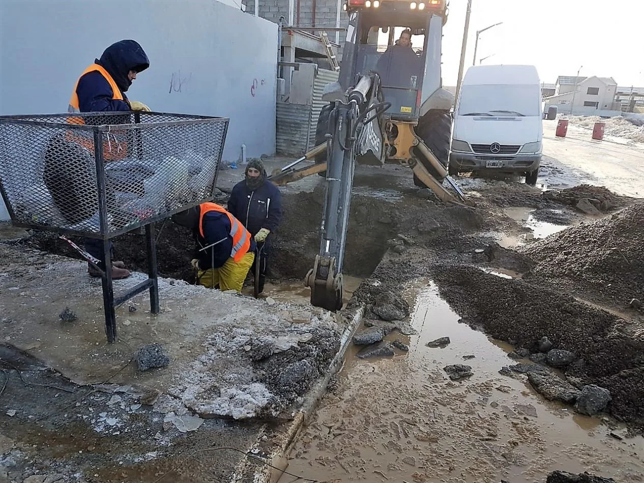 La labor se llevó adelante con agua helada y bajo 3 metros de profundidad.