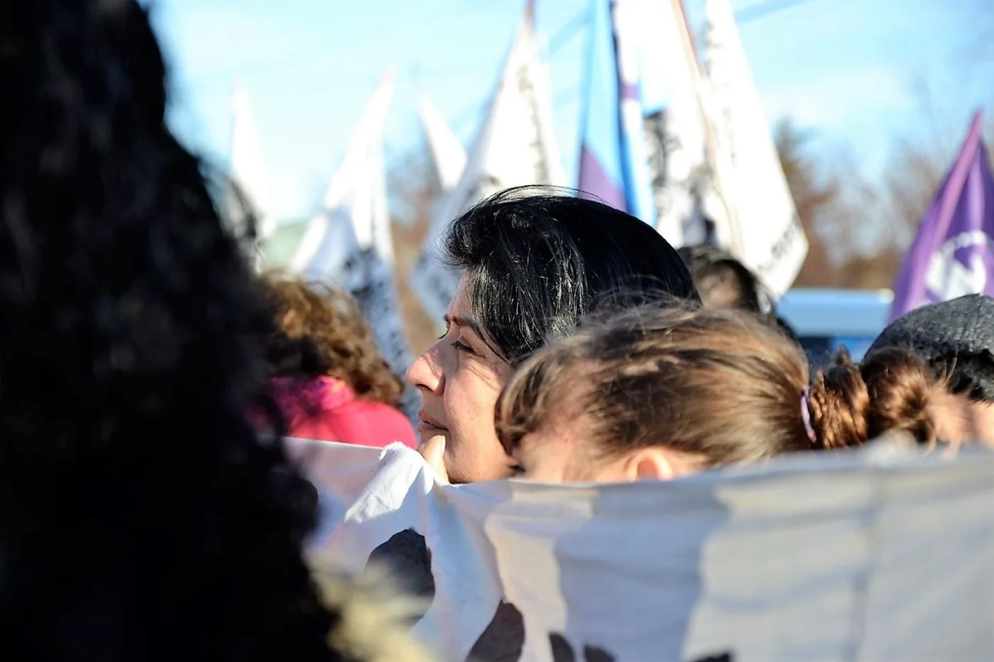 La concejal Mora, en la movilización del 21F.