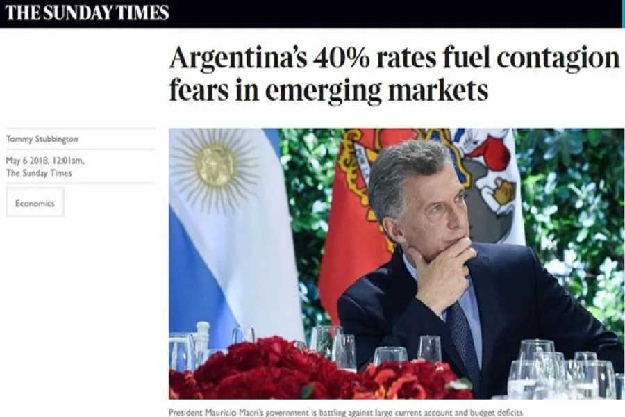  Para prensa británica, Argentina está "en primera línea de una posible crisis en los mercados emergentes"