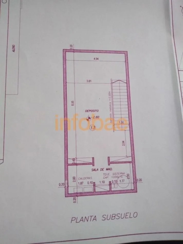 Baratta construyó un sótano de más de 60 metros cuadrados debajo de su casa