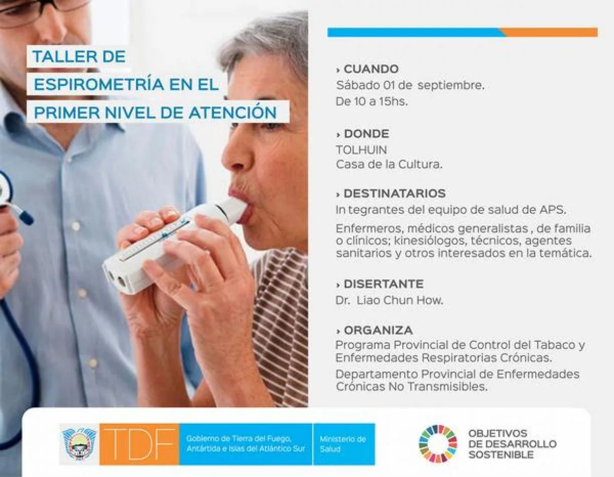 El Ministerio de Salud realizará un taller sobre técnica de realización e interpretación de Espirometría