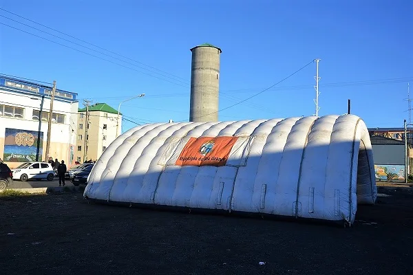 La carpa intinerante del Observatorio Malvinas se instaló en Chacra II