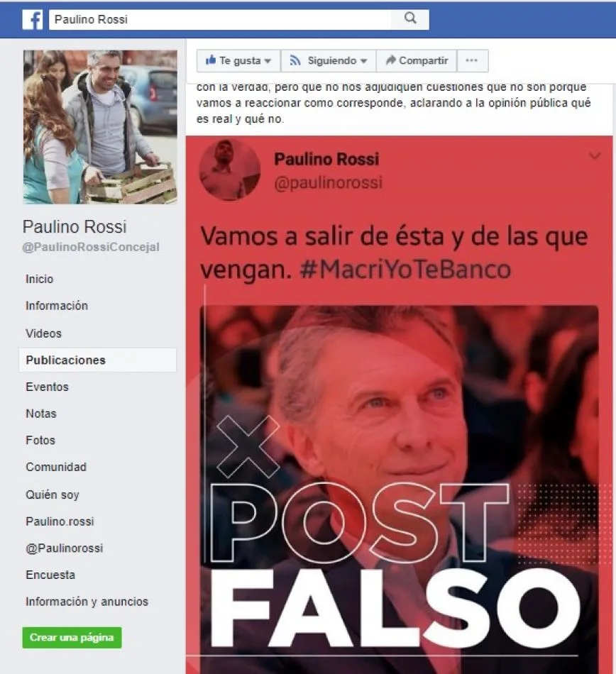 Paulino Rossi acusó a La Cámpora de mentir