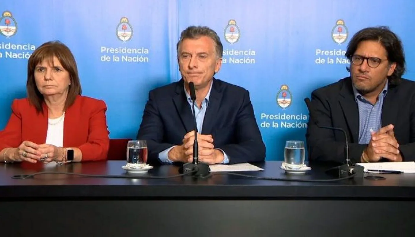 Patricia Bullrich, Germán Garavano y Mauricio Macri