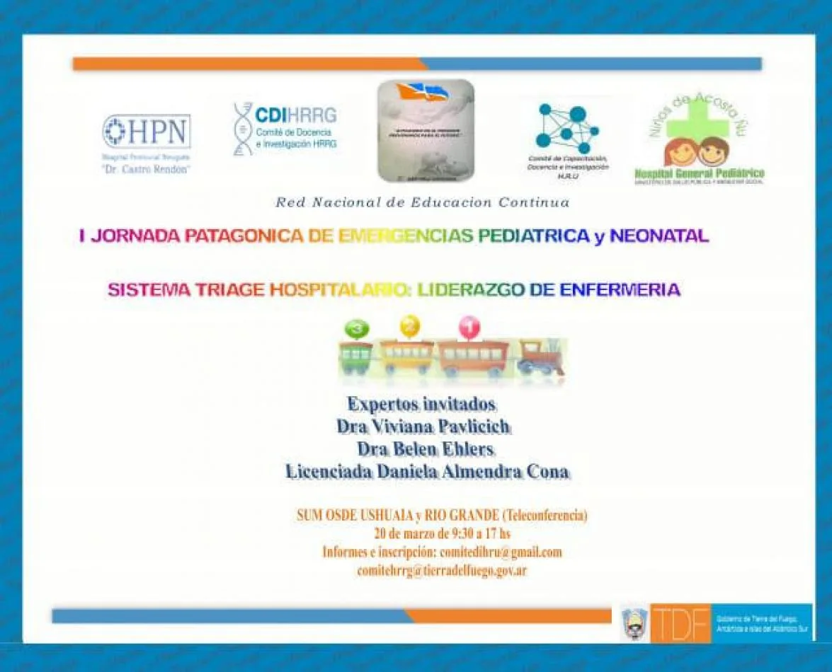 La Jornada  se ll evará a cabo este miércoles 20 de marzo en el Salón de Usos Múltiples de OSDE de Río Grande (Lasserre 544)