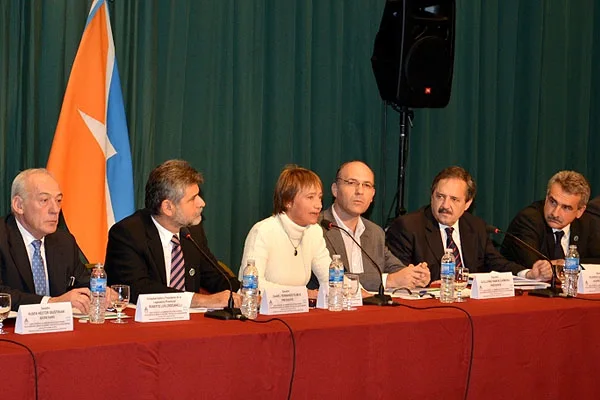 Habla Fabiana Ríos ante las autoridades de la bicameral del Congreso argentino.