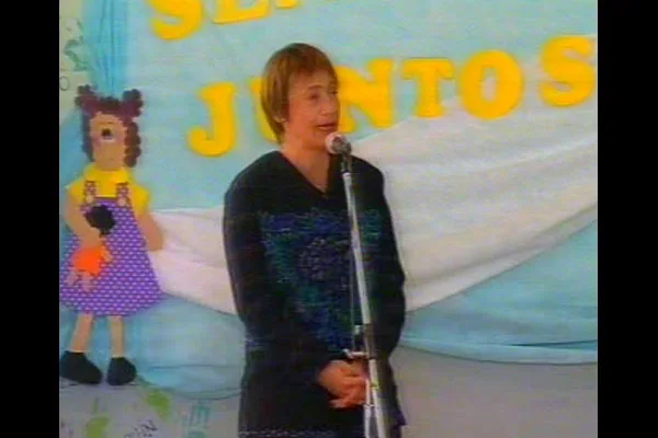 Fabiana Ríos durante el discurso brindado en Río Grande.