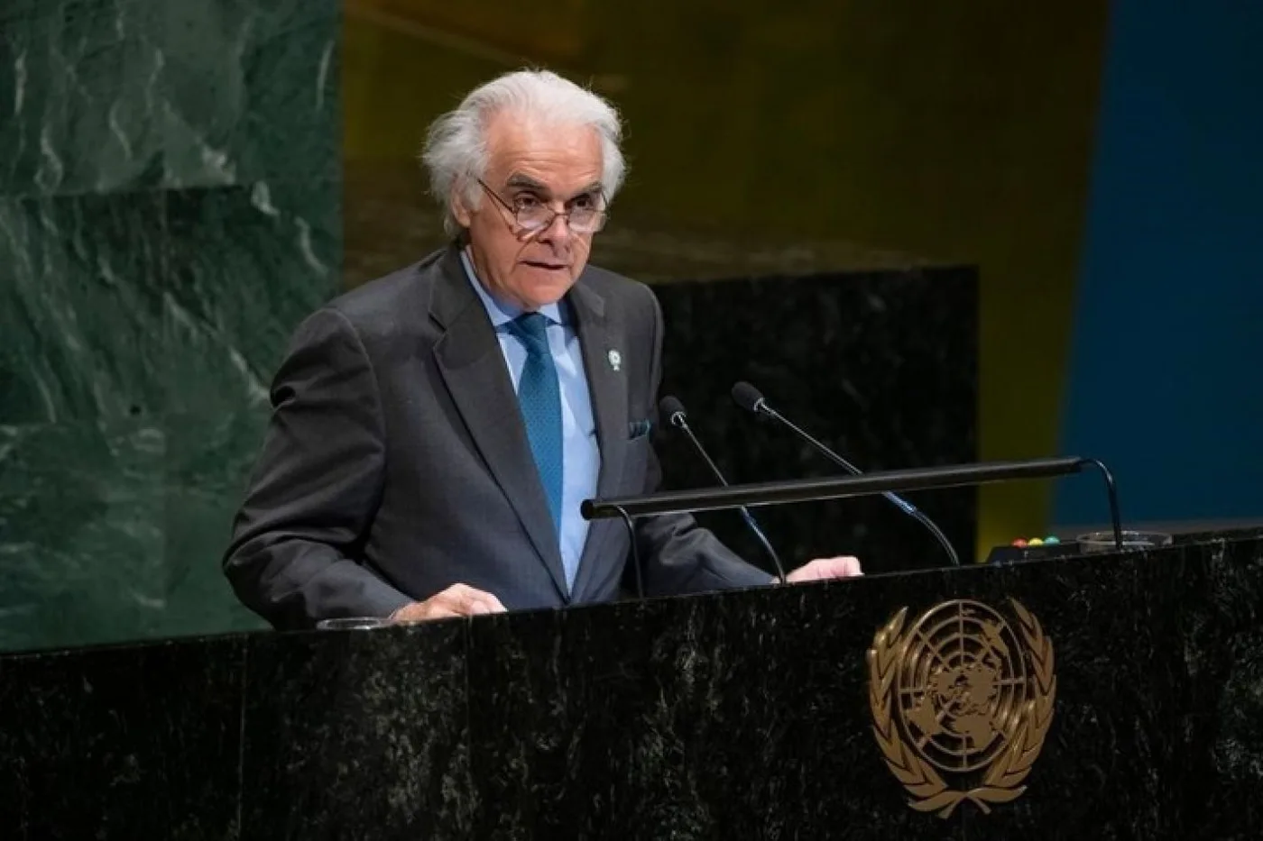 Embajador en la ONU, Martín García Moritán, el miercoles 22 de mayo, durante su intervención por Chagos