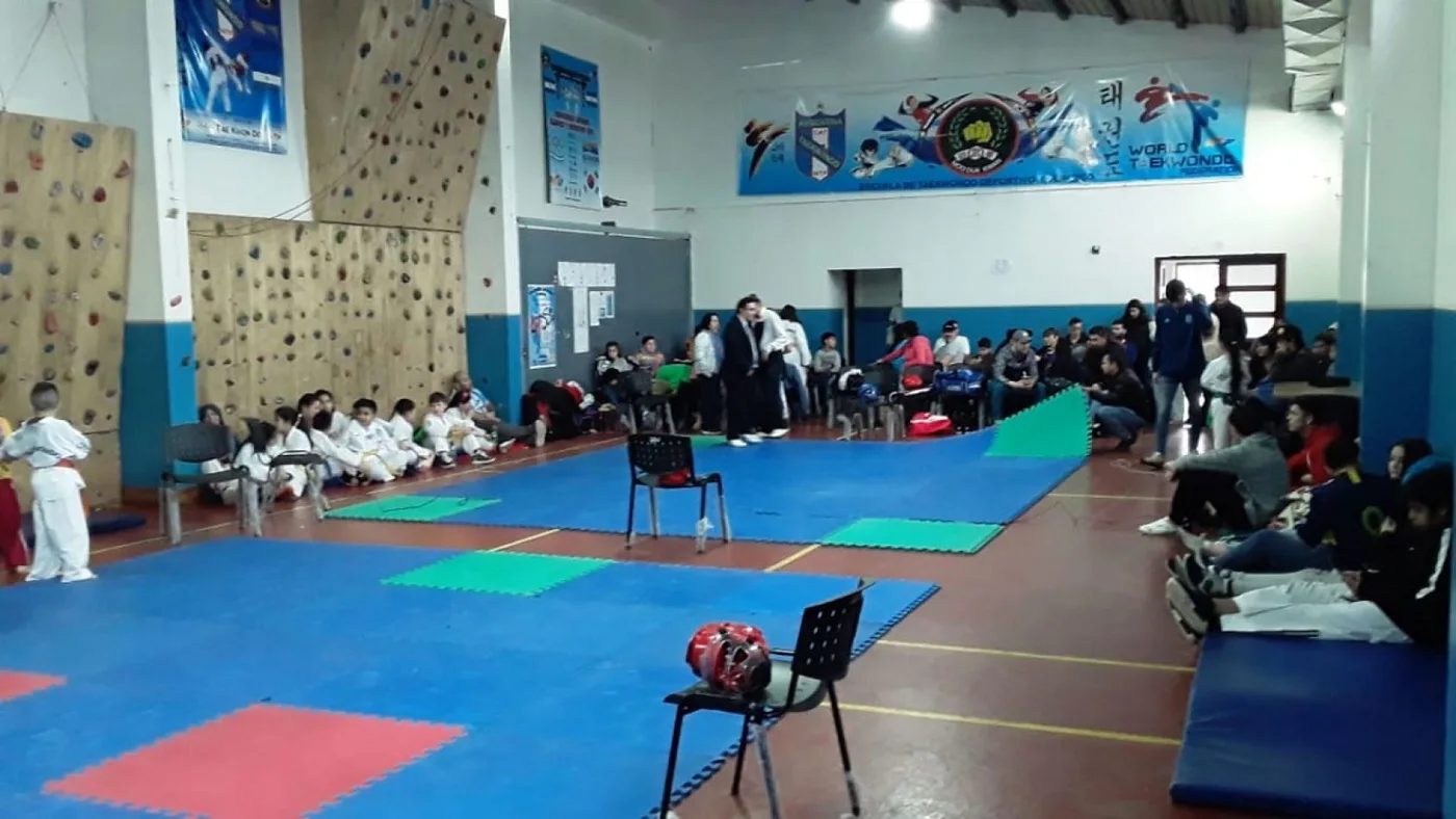 En TOlhuin se desarrolló una instancia de Tawkwondo. (Foto: Leonardo Di Benedetto).