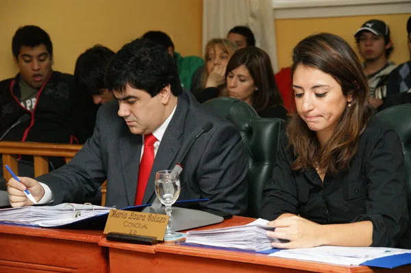Laura Colazo y Alejandro Nogar, durante la sesión del martes.