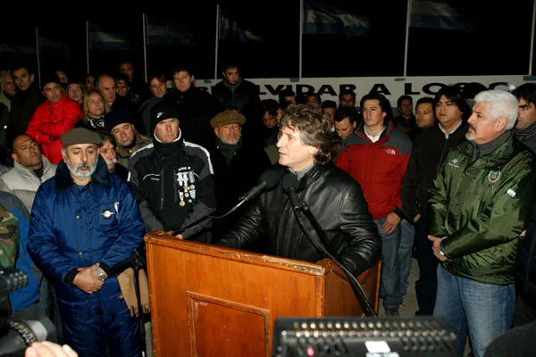 Amado Boudou, al momento de hacer uso de la palabra en la Vigilia por Malvinas.