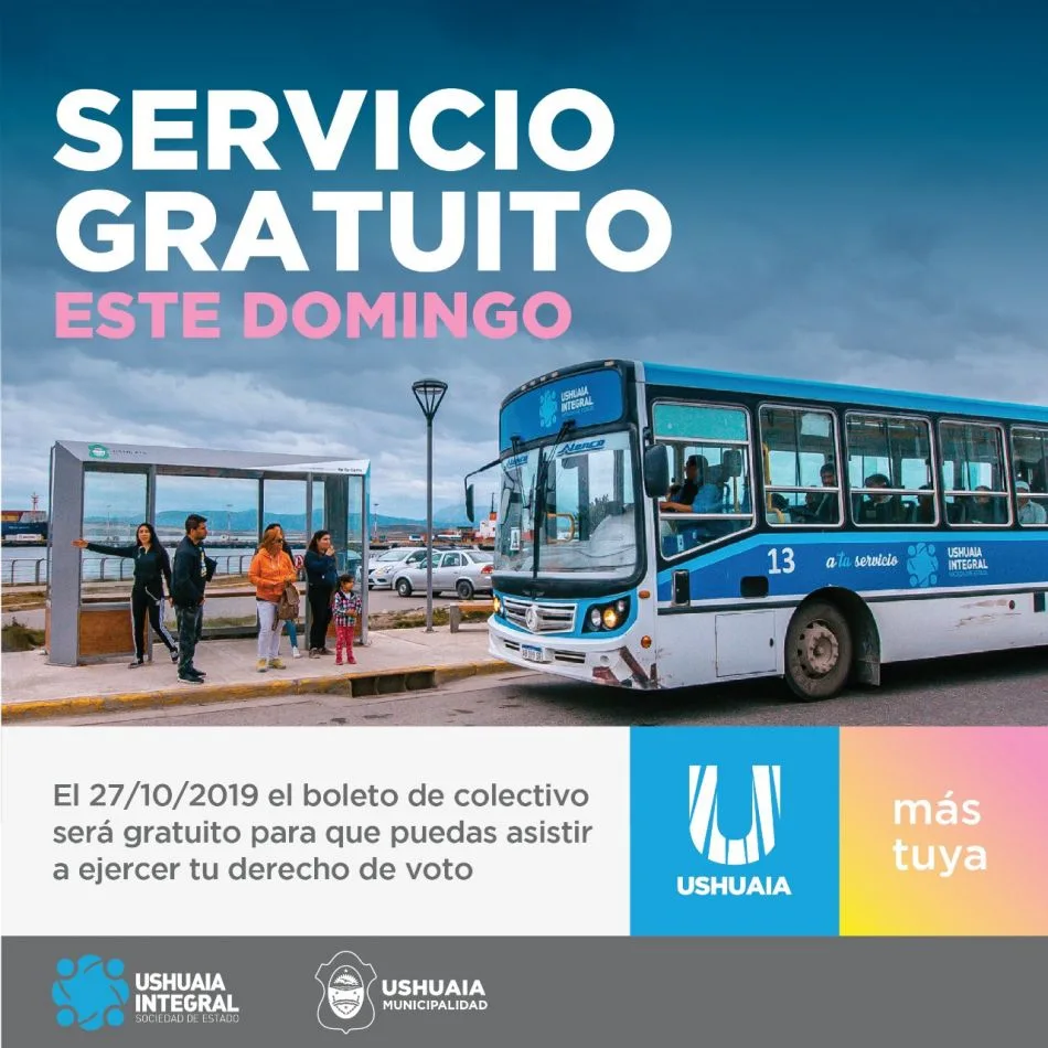 El domingo el servicio de colectivo será gratuito