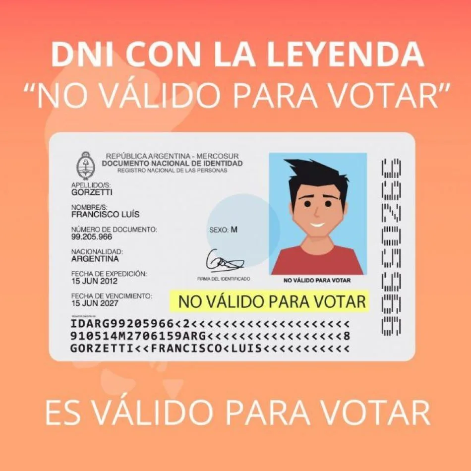 El DNI que dice “no válido para votar” sí será válido para votar