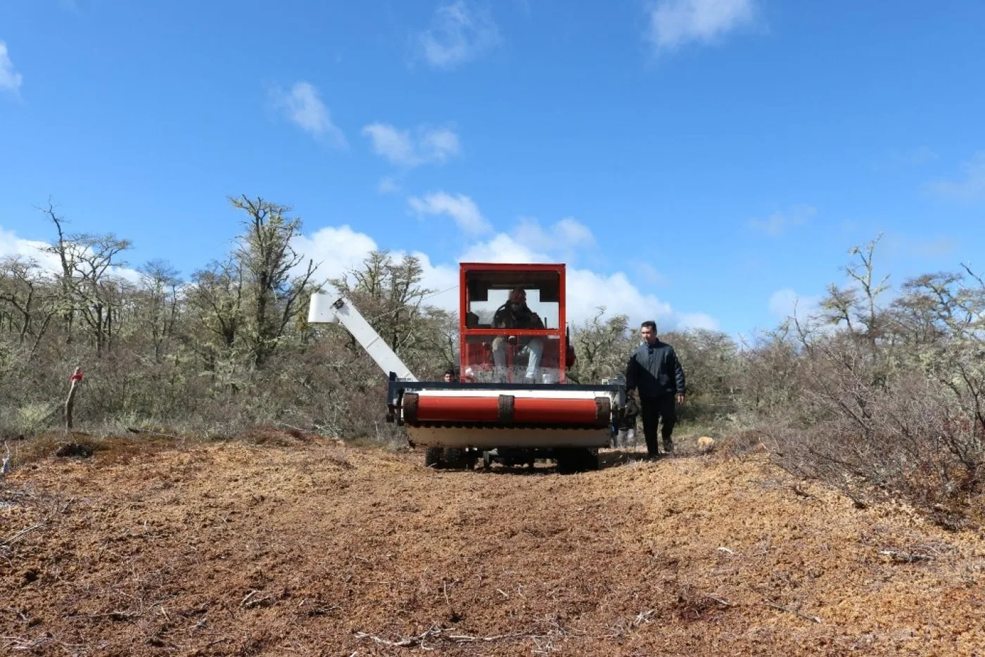 Máquina extractora de turba.