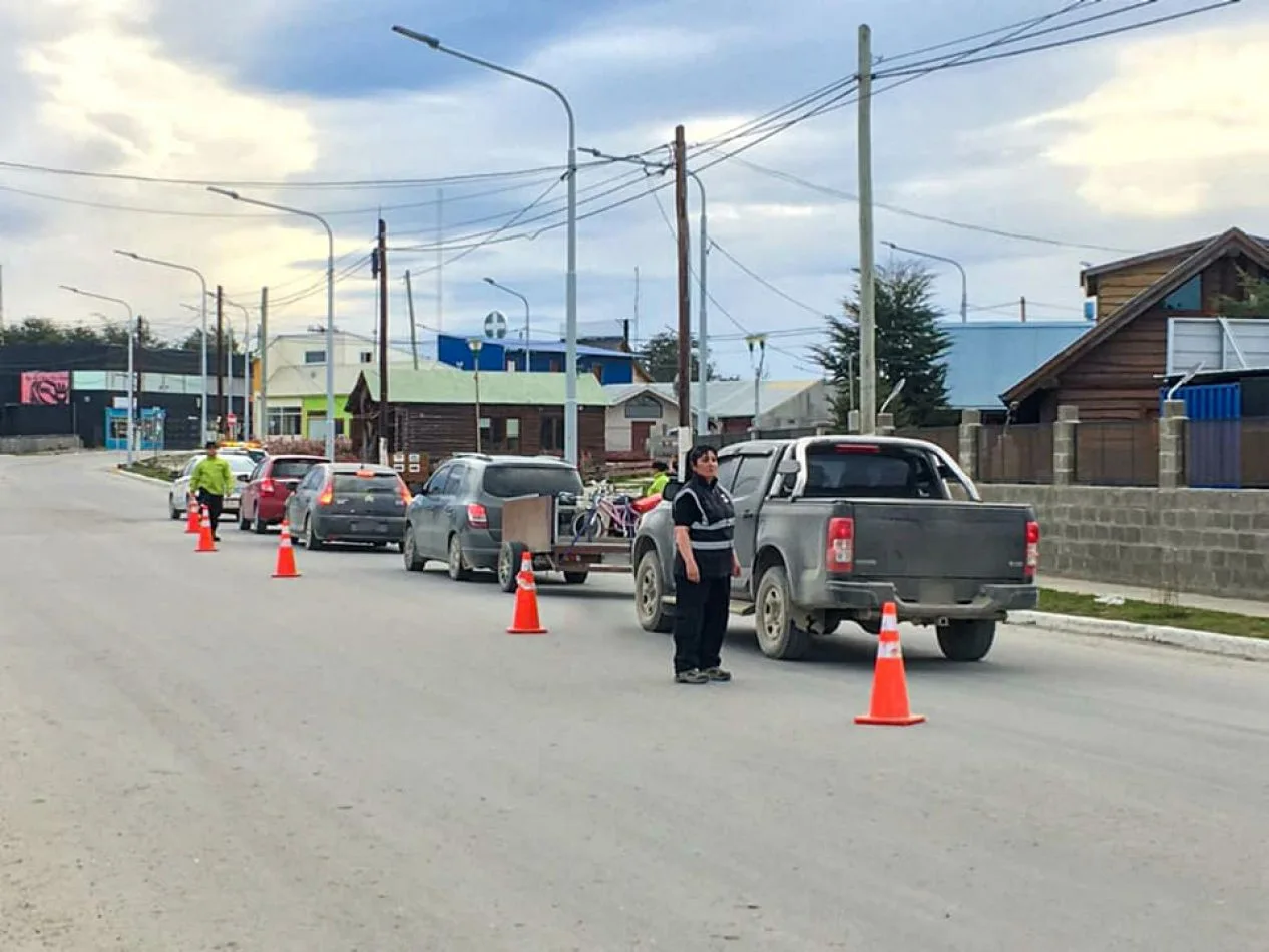 Operativo de tránsito en la ciudad de Tolhuin