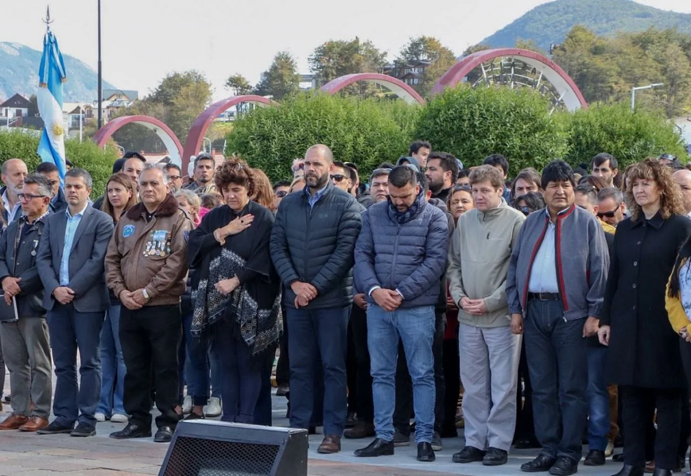 Con la presencia de Evo Morales, homenajearon a los caídos en Malvinas.