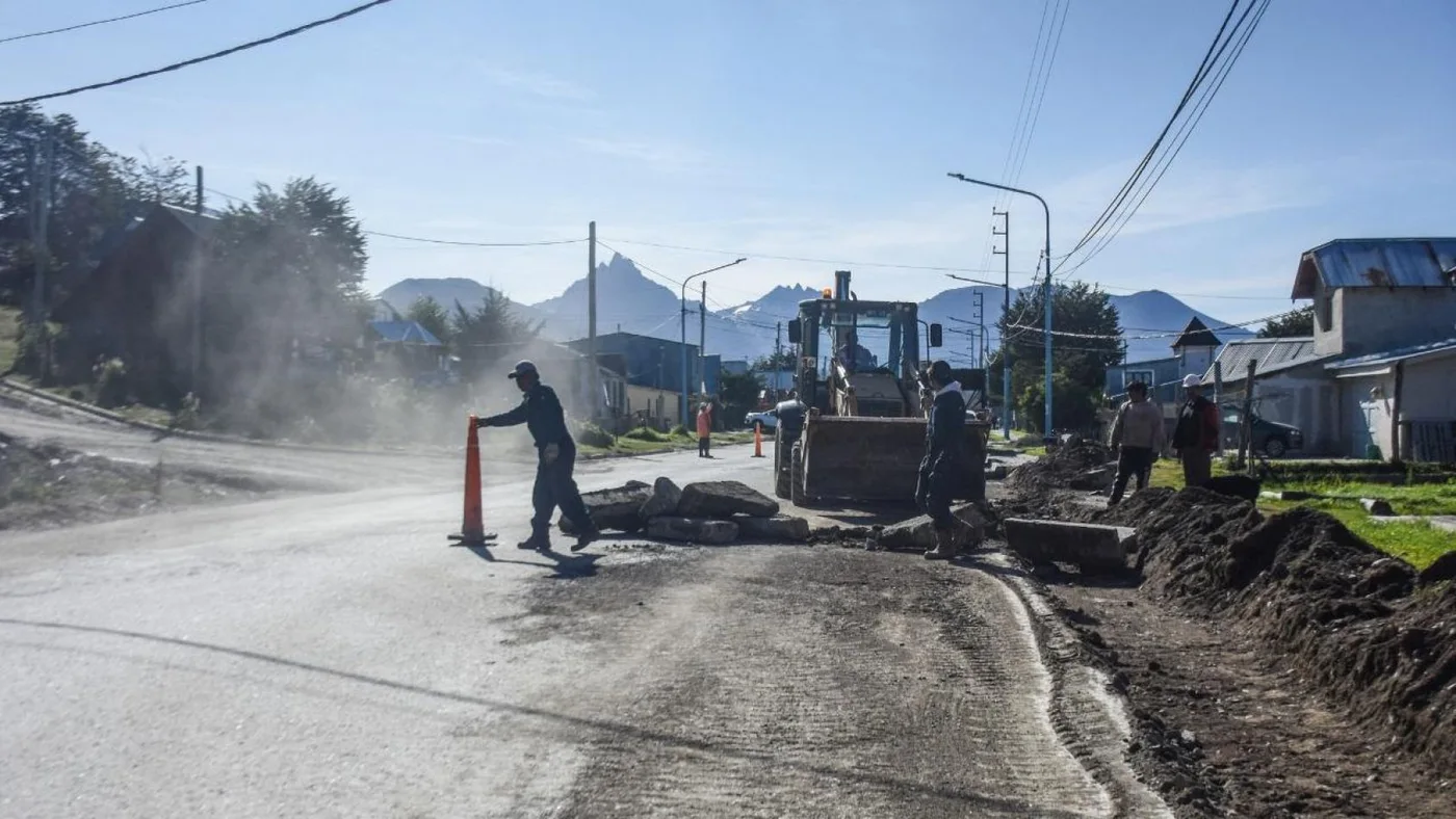 Avanzan los trabajos en la avenida Alem