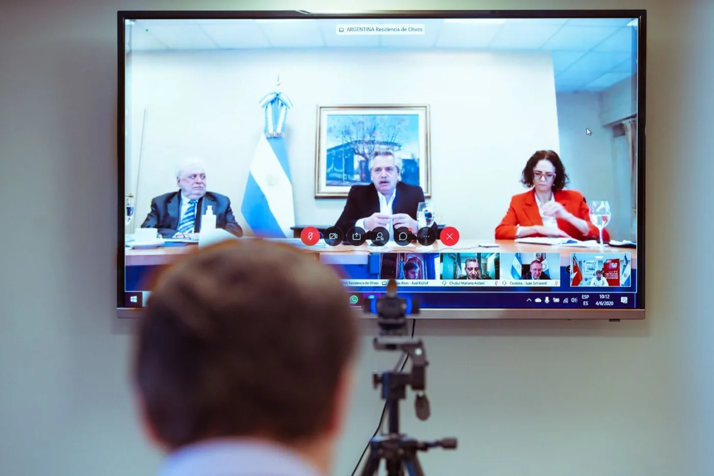 Videoconferencia de la reunión que encabeza el Presidente de la Nación, Alberto Fernández