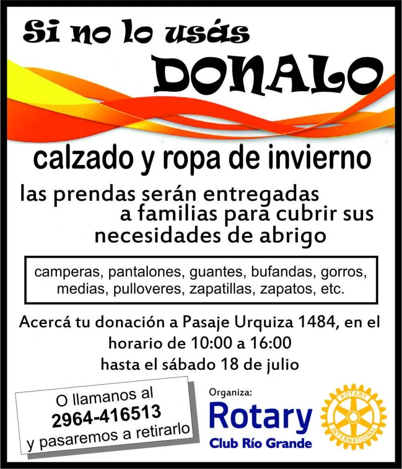 Inician campaña solidaria ‘Si no lo usás, DONALO’