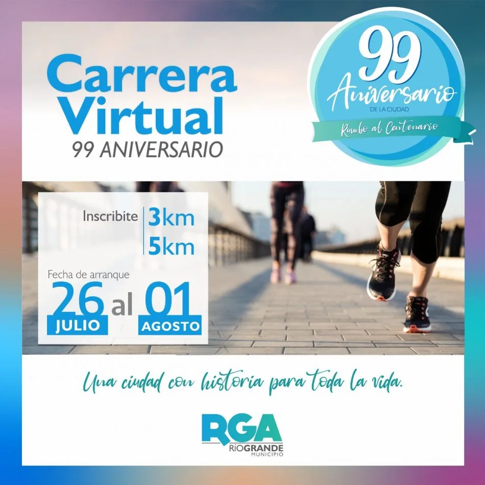 Carrera Virtual en el marco de los festejos del aniversario de la ciudad de Río Grande.