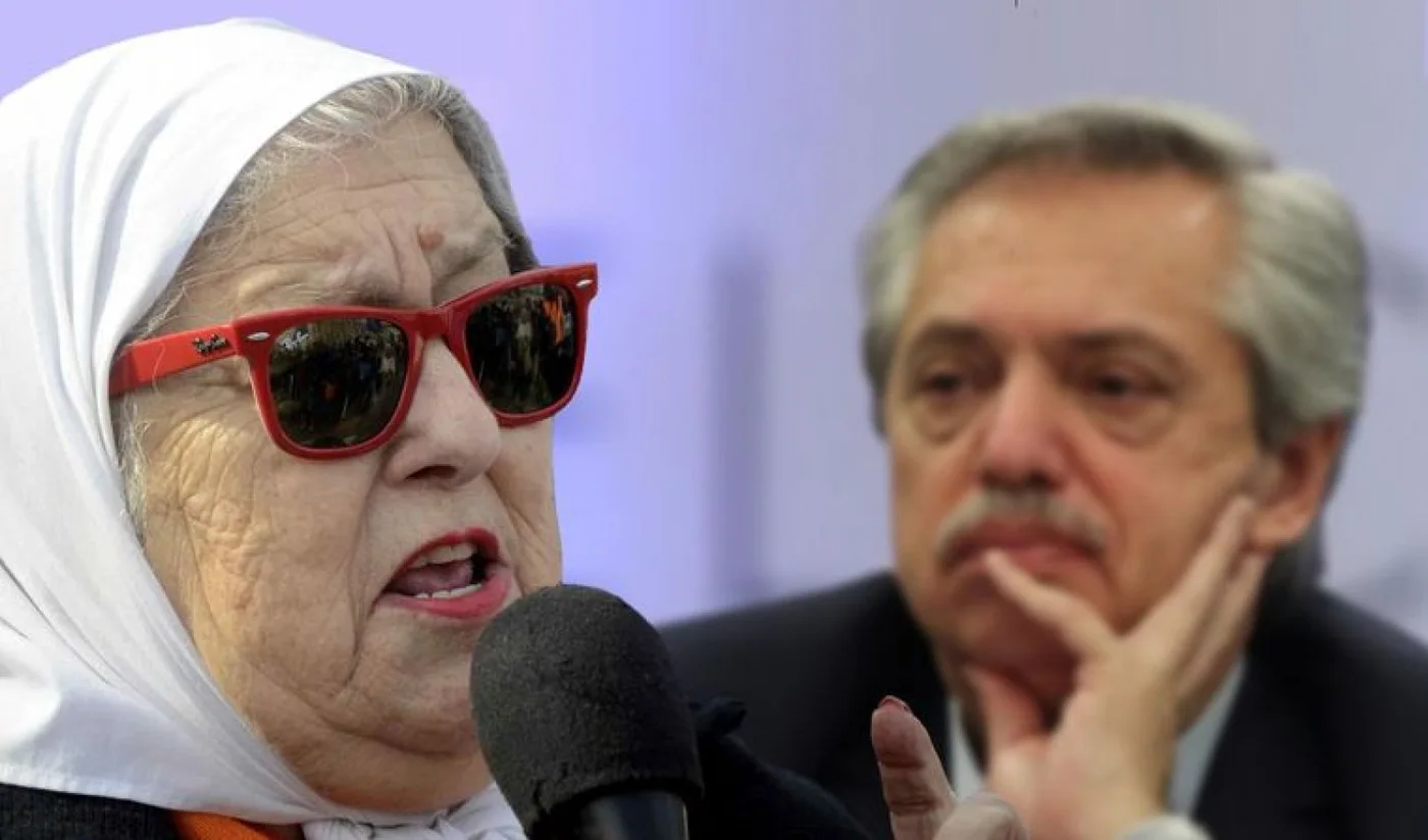 Hebe Bonafini y Alberto Fernández.