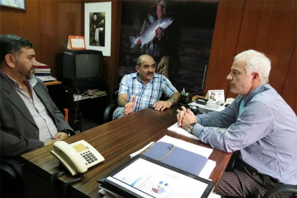 Longhi, Rodríguez y Bogado en el encuentro en Buenos Aires.