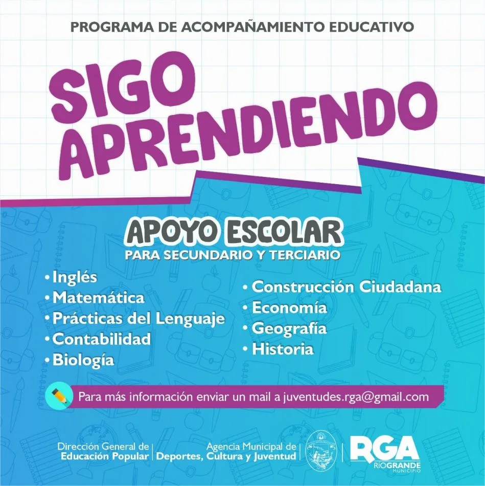 Programa "Sigo Aprendiendo" continúa brindando apoyo escolar a estudiantes de la ciudad