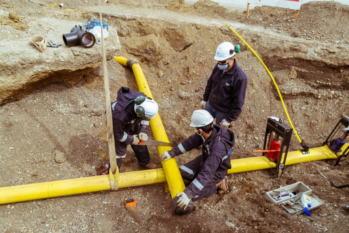 Concretan la vinculación de la red de gas en el barrio Argentino de Río Grande