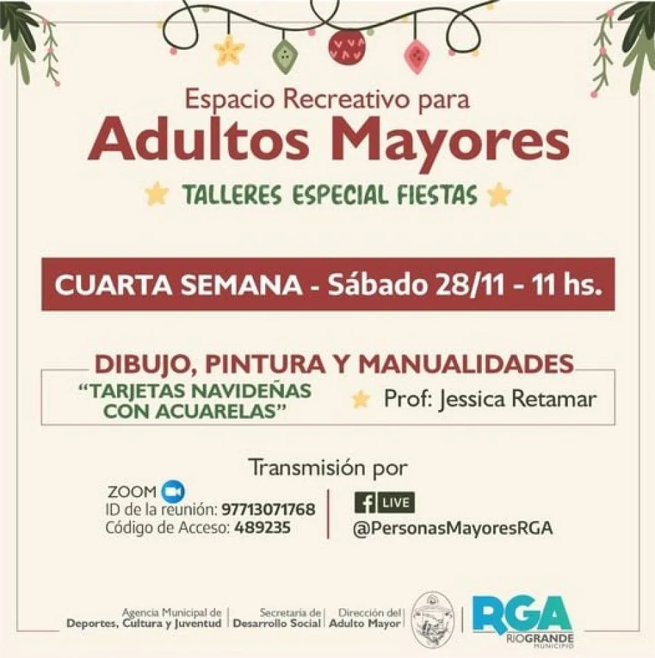 Nuevo taller del espacio recreativo para adultos mayores