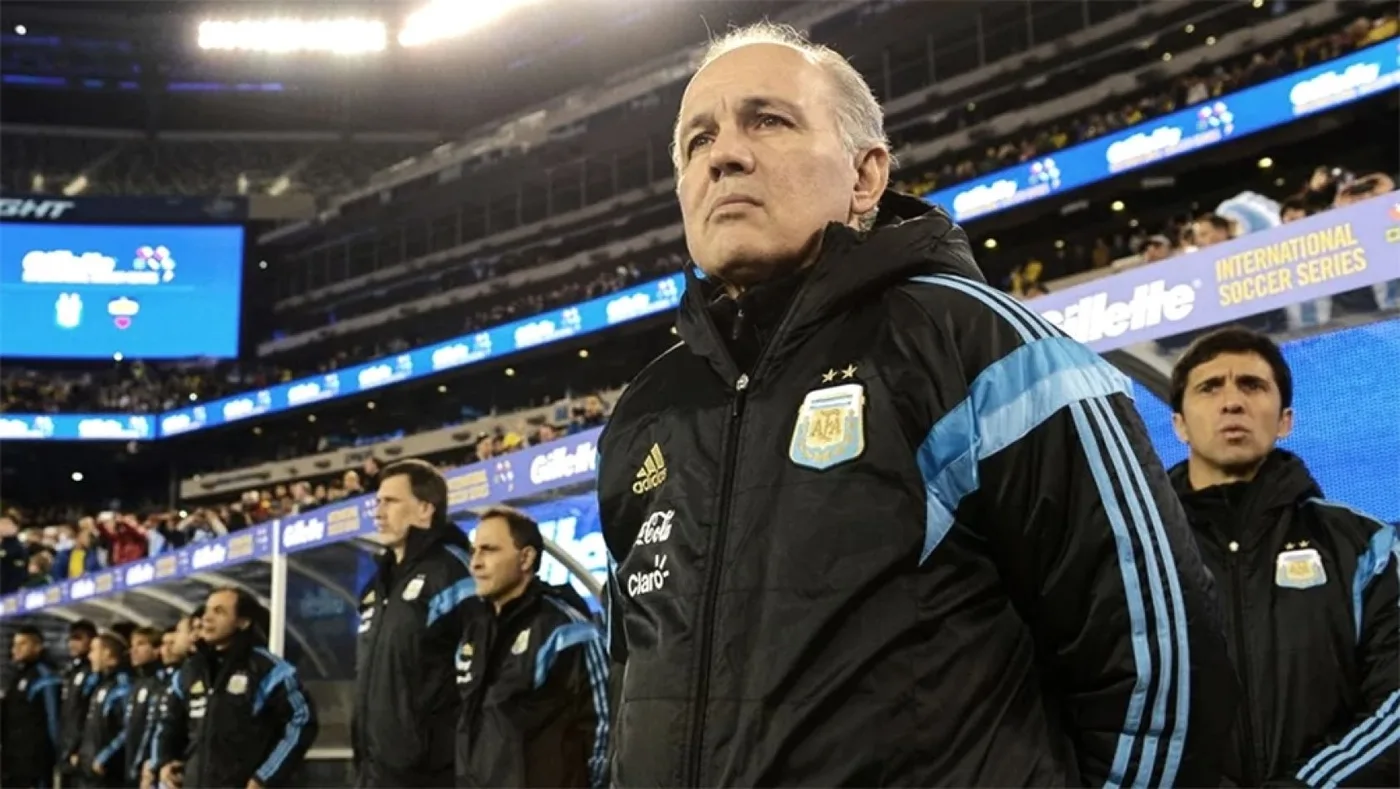 Alejandro Sabella, como DT de la selección Argentina de fútbol